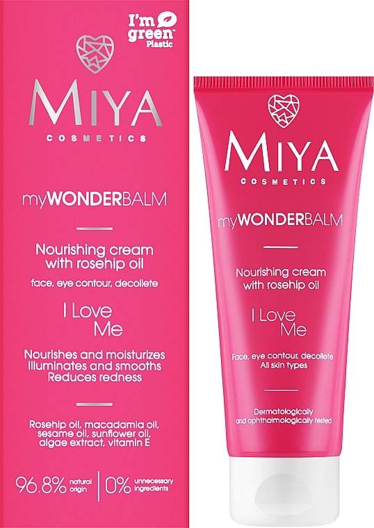 Nährende Gesichtscreme mit Rosenöl und Vitamin E - Miya Cosmetics My Wonder Balm I Love Me Face Cream — Foto N2