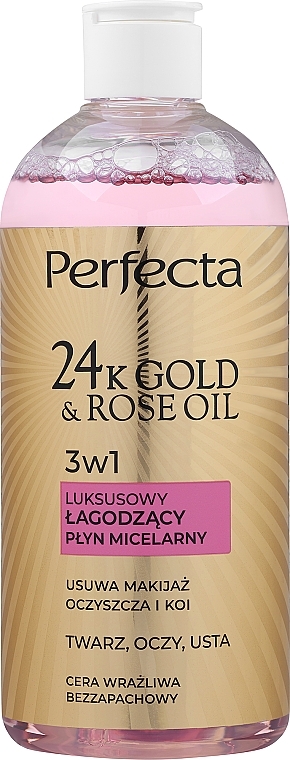 Luxuriöses Mizellenfluid für empfindliche Haut - Perfecta 24k Gold & Rose Oil  — Bild N1