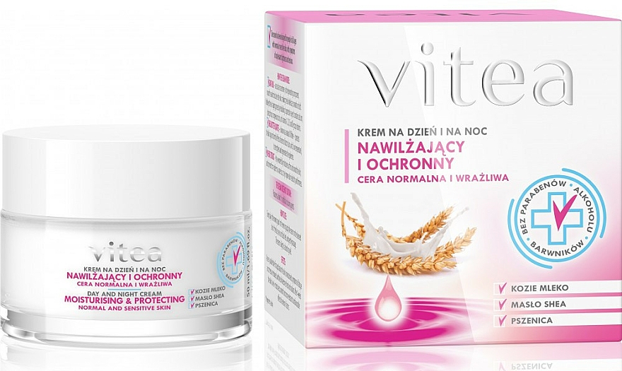 Feuchtigkeitsspendende und schützende Gesichtscreme - Vitea Moisturizing and Protective Face Cream