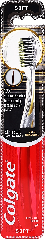 Zahnbürste graues Gold - Colgate Slim Soft Advanced Gold — Bild N1