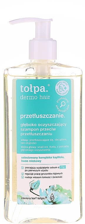Shampoo für fettiges Haar mit Milchsäure - Tolpa Dermo Hair Deep Cleansing Shampoo — Bild N1