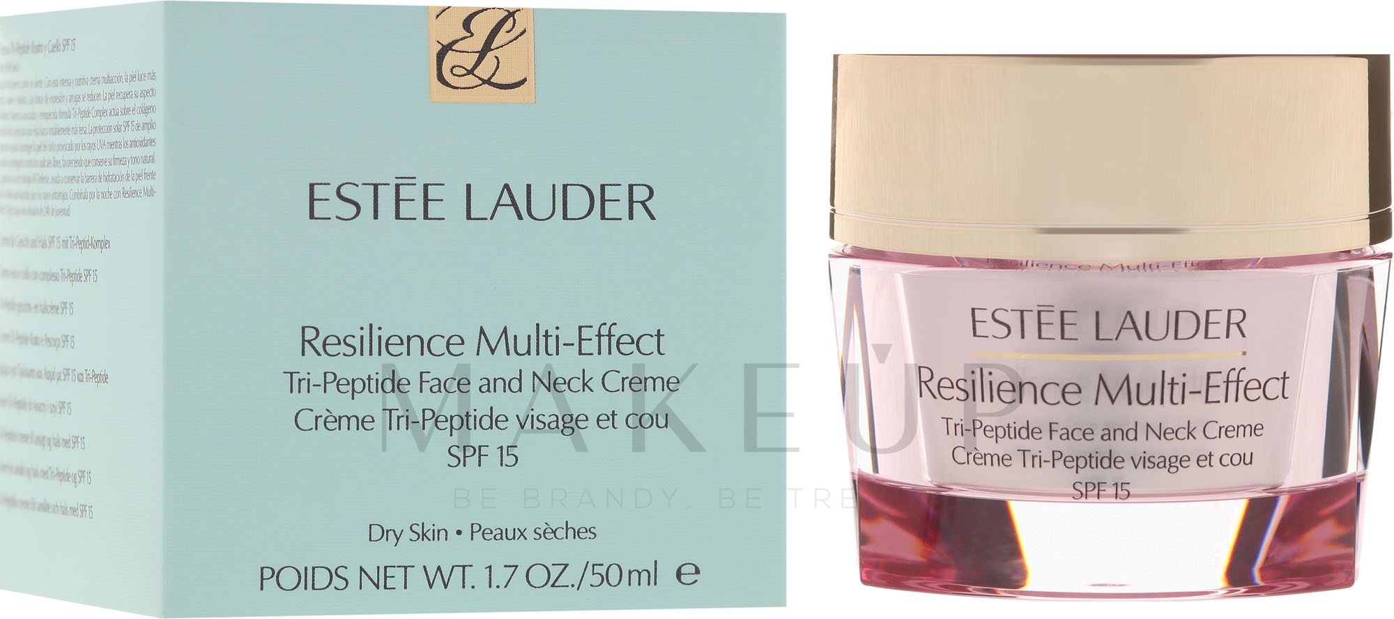 Straffende Gesichts- und Halscreme für trockene Haut - Estee Lauder Resilience Multi-Effect Tri-Peptide Face and Neck Creme SPF 15 — Bild 50 ml