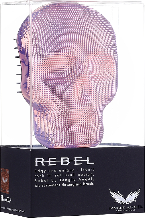 Entwirrbürste pink-chrom 10x7 cm - Tangle Angel Rebel Brush Pink Chrome — Bild N3