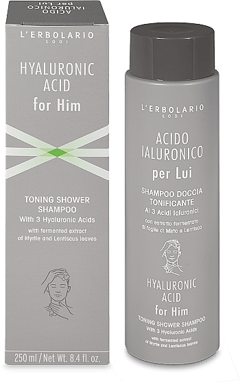 Tonisierendes Duschshampoo mit Hyaluronsäure - L'Erbolario Toning Shower Shampoo Hyaluronic Acid for Him — Bild N1