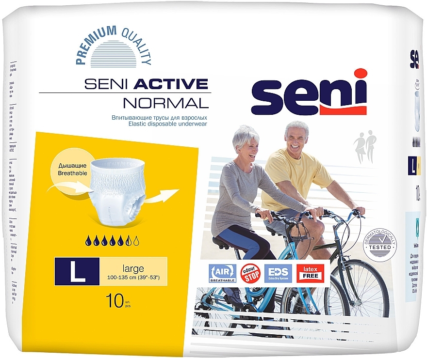 Windeln für Erwachsene L 100-135 cm 10 St. - Seni Active Normal Large  — Bild N1