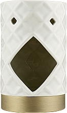 Düfte, Parfümerie und Kosmetik Aromalampe aus Keramik - Yankee Candle Langham Metallic Band Faceted Glass Ceramic Melt Warmer