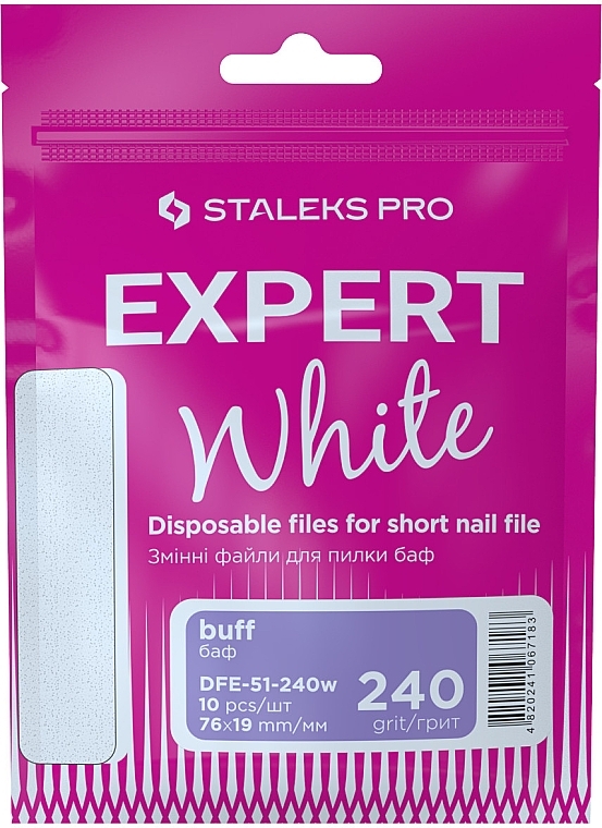 Ersatzfeilen für die Maniküre Körnung 240 DFE-51-240w - Staleks Pro Expert White  — Bild N1