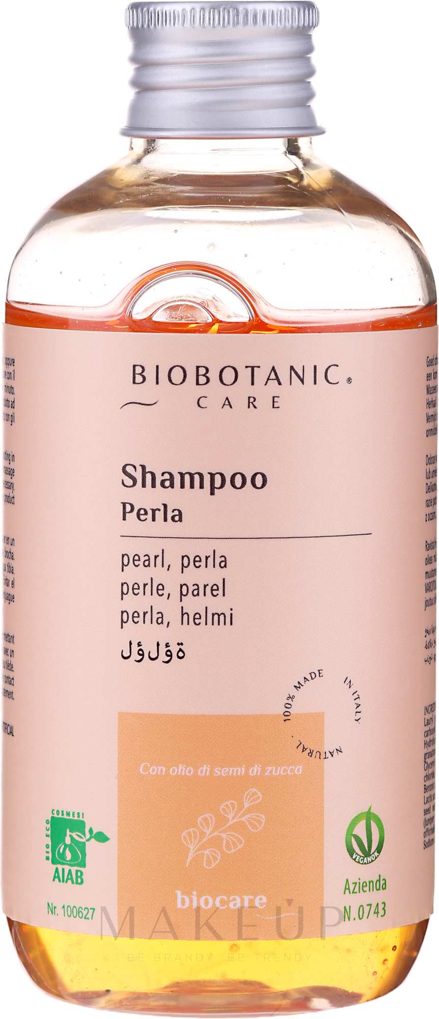 Perlenshampoo mit Kürbiskernöl - BioBotanic Care Pearl Shampoo With Pumpkin Seed Oil — Bild 200 ml