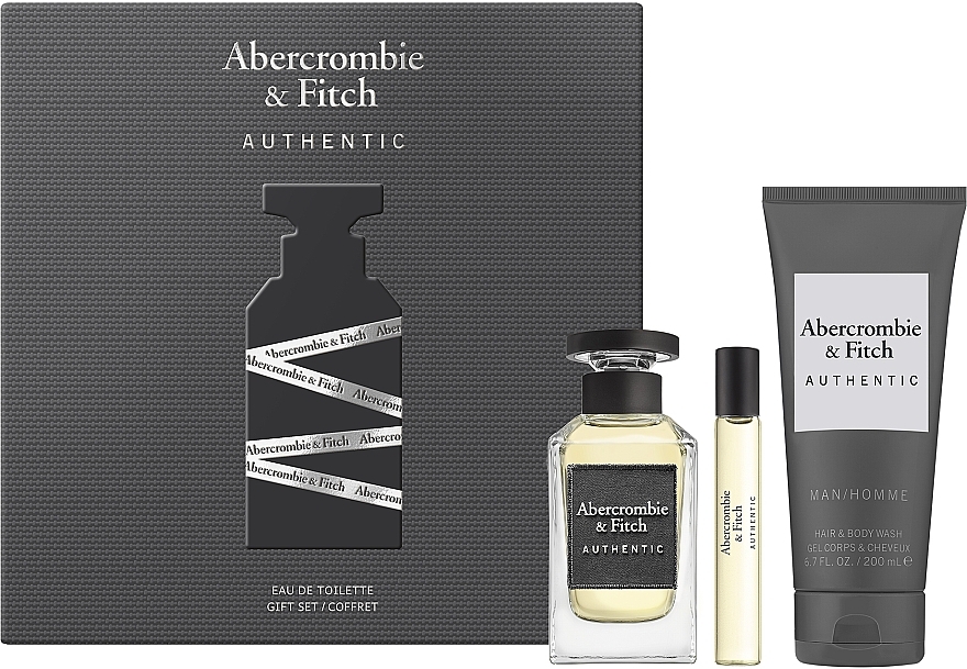 Abercrombie & Fitch Authentic Men  - Set (Eau de Toilette 100ml + Eau de Toilette 15ml + Hand- und Körperwaschgel 200ml) — Bild N2