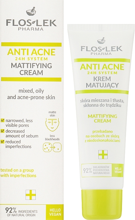 Gesichtscreme - Floslek Mattifying Mixed Oily And Acne-prone Skin Cream — Bild N2