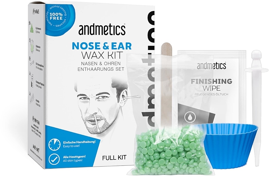 Set zum Wachsen von Nase und Ohren für Männer - Andmetics Nose & Ear Wax Kit — Bild N1
