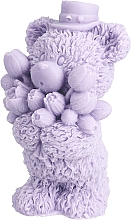 Düfte, Parfümerie und Kosmetik Handgemachte Naturseife Teddybär mit Blumenstrauß violett - LaQ 