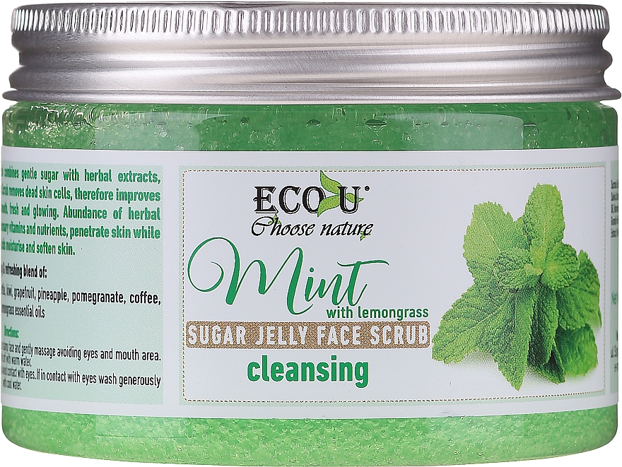 Reinigendes Gesichtspeeling mit Minze und Zuckergelee - Eco U Cleansing Mint Sugar Jelly Face Scrub — Bild N2