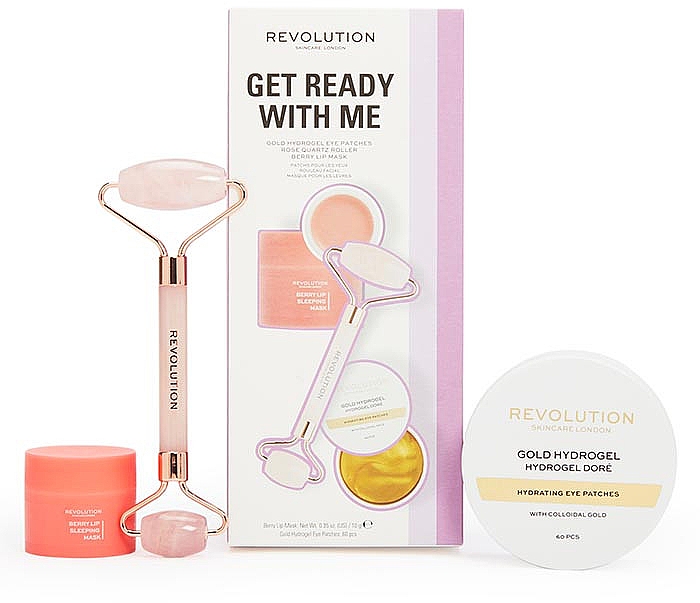 Gesichtspflegeset - Revolution Skincare Get Ready With Me Pack (Massageroller 1 St. + Patches 60 St. + Gesichtsmaske 10g) — Bild N1
