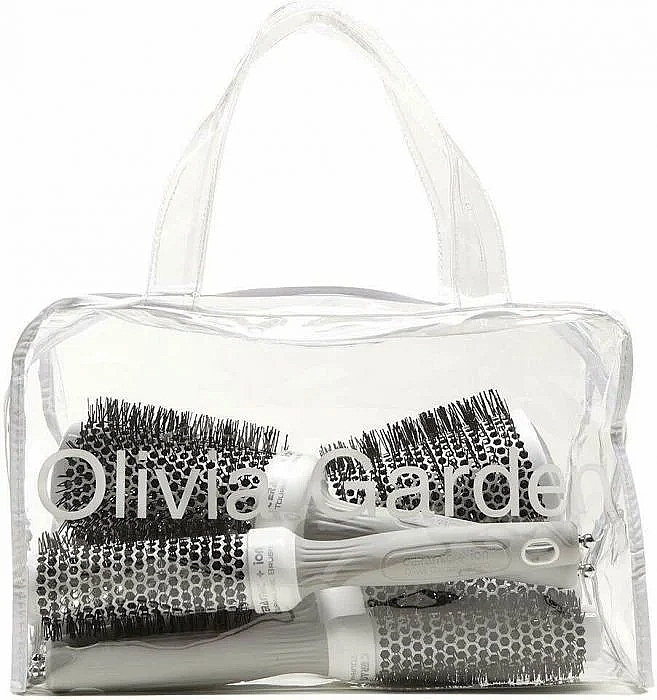 Rundbürsten-Set 5 St. - Olivia Garden Expert Blowout Speed Wavy Bristle White&Grey — Bild N1