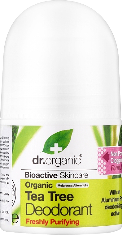 Deodorant mit Teebaumextrakt - Dr. Organic Bioactive Skincare Tea Tree Roll-On Deodorant — Bild N1