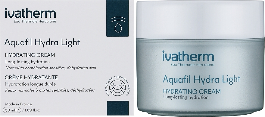 Feuchtigkeitscreme für empfindliche und normale Haut und Mischhaut - Ivatherm Aquafil Hydra Light Cream — Bild N2