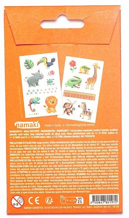 Temporäre Tattoos für Kinder wilde Natur - Namaki Wildlife Tattoo — Bild N3