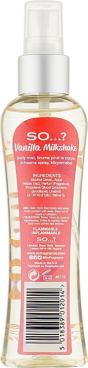 Körperspray - So…? Vanilla Milkshake Body Mist — Bild N1