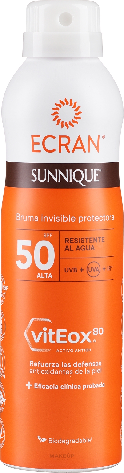 Unsichtbares Sonnensutzspray für den Körper mit Zitronenöl SPF 50 - Ecran Sun Lemonoil Spray Protector Invisible SPF50 — Bild 250 ml