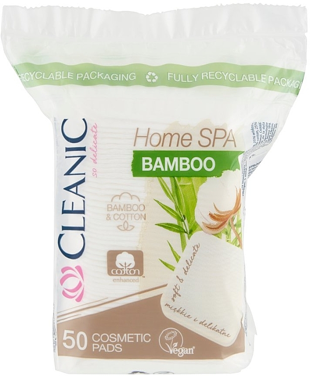 Kosmetische Wattepads, 50St - Cleanic Home Spa Bamboo — Bild N1