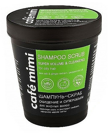 Reinigendes Shampoo-Peeling für mehr Volumen mit Meersalz, Minzöl und Ingwer-Extrakt - Cafe Mimi Scrub Shampoo