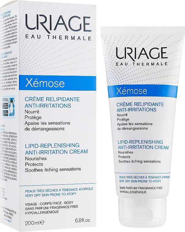 Pflegende und schützende Lipidcreme für trockene und atopische Gesichts- und Körperhaut - Uriage Xemose Lipid Replenishing Anti-Irritation Cream — Bild N2