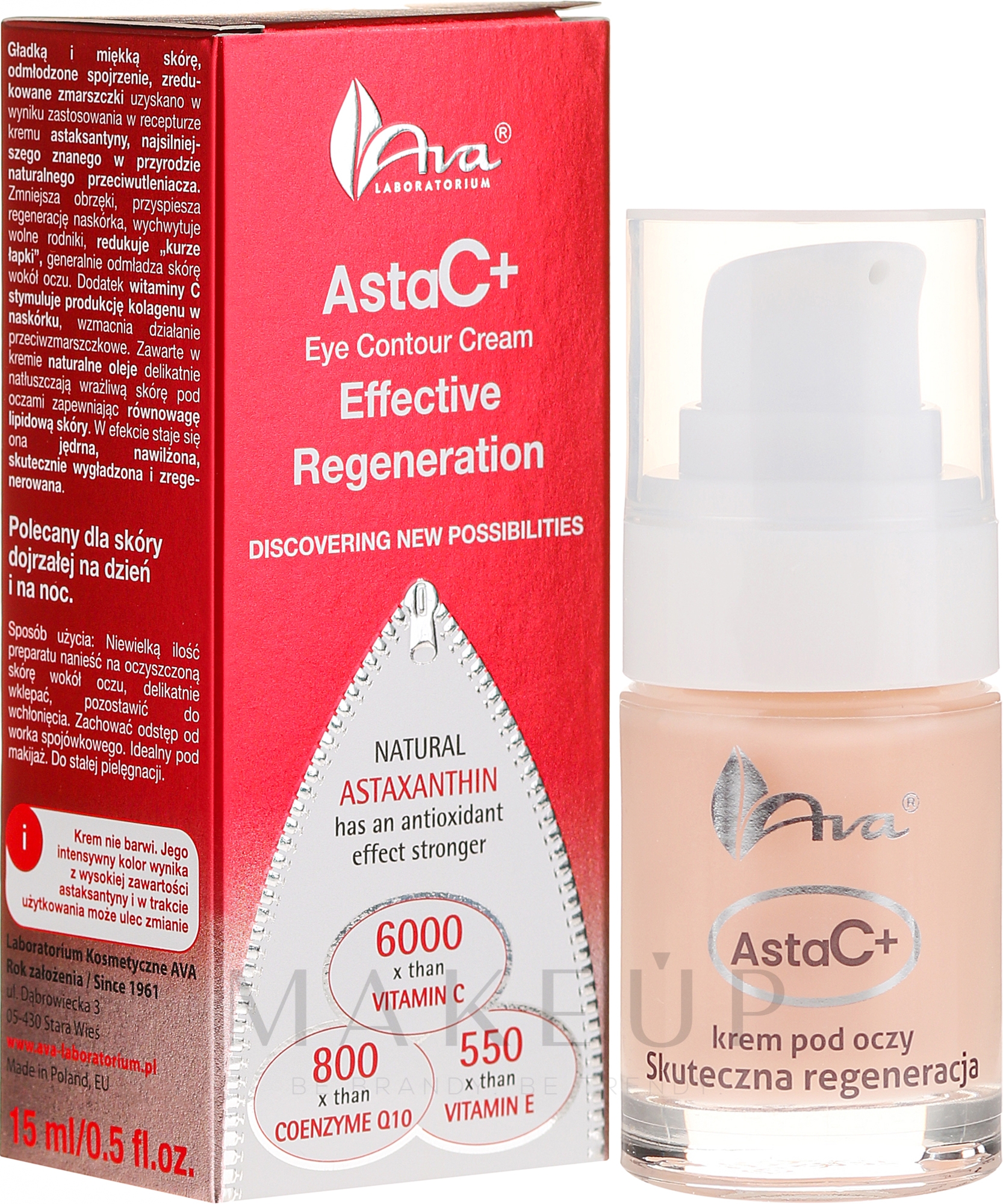 Regenerierende Anti-Falten Augencreme - Ava Laboratorium Asta C+ Effective Regeneration — Bild 15 ml