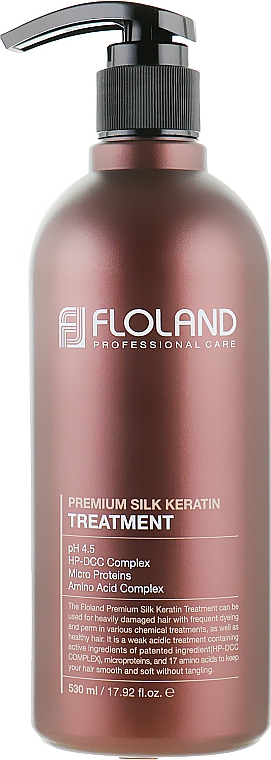 Regenerierender Conditioner für geschädigtes Haar mit Keratin - Floland Premium Silk Keratin Treatment — Bild N3