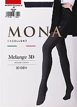 Strumpfhose für Damen Melange 3D 50 Den denim - Mona — Bild N1