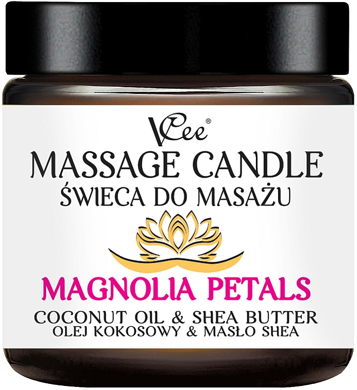 Massagekerze Magnolia Petals - VCee Massage Candle Magnolia Petals Coconut Oil & Shea Butter — Bild N1