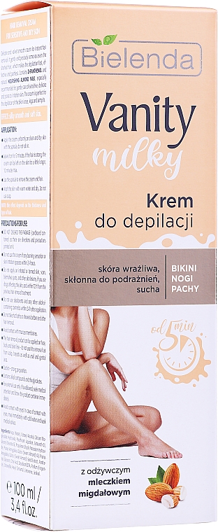 Enthaarungscreme für empfindliche und trockene Haut mit Mandelmilch - Bielenda Vanity Milky — Bild N1