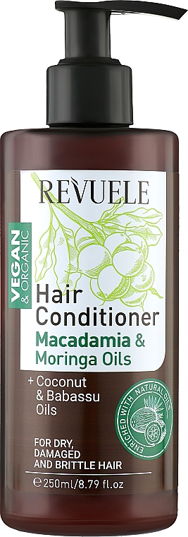 Conditioner mit Macadamia- und Moringa-Extrakt - Revuele Vegan & Organic Hair Conditioner Macadamia & Moringa Extracts — Bild N1