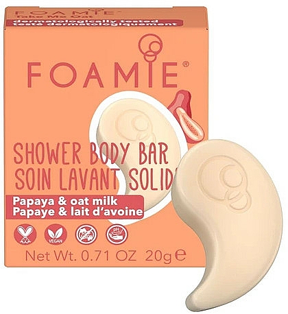 Festes Duschgel mit Papaya und Hafermilch - Foamie Nourishing Shower Soap Oat To Be Smooth Travel Size — Bild N1