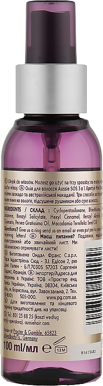 Haaröl - Aussie SOS Save My Lengths! 3in1 Hair Oil — Bild N2