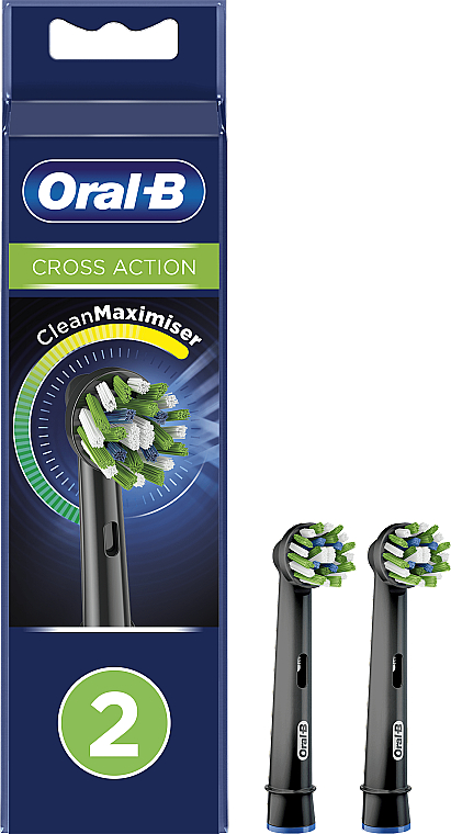 Ersatzkopf für elektrische Zahnbürste 2 St. - Oral-B Cross Action Black Power Toothbrush Refill Heads — Bild N1