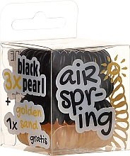 Düfte, Parfümerie und Kosmetik Haargummis schwarz, gold 4 St. - Hair Springs