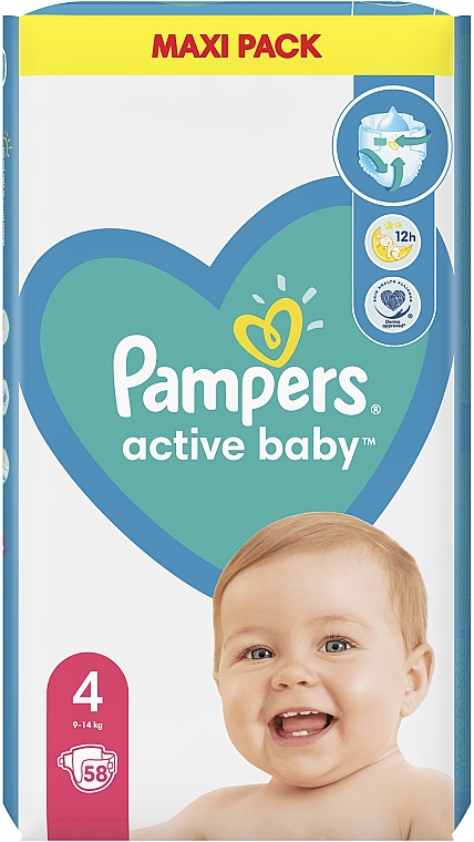 Windeln Pampers Active Baby 4 (9-14 kg) 58 St. - Pampers — Bild N2