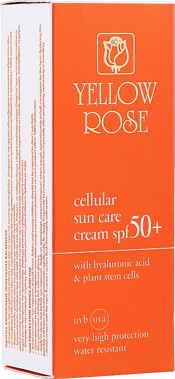 Feuchtigkeitsspendende Anti-Aging Sonnenschutzcreme für das Gesicht mit Hyaluronsäure und pflanzlichen Stammzellen SPF 50+ - Yellow Rose Cellular Sun Care Cream SPF-50 — Bild N2