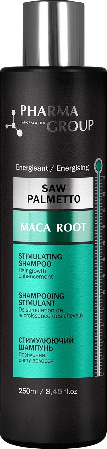 Stimulierendes Haarshampoo - Pharma Group Laboratories Saw Palmetto + Maca Root Shampoo — Bild 250 ml