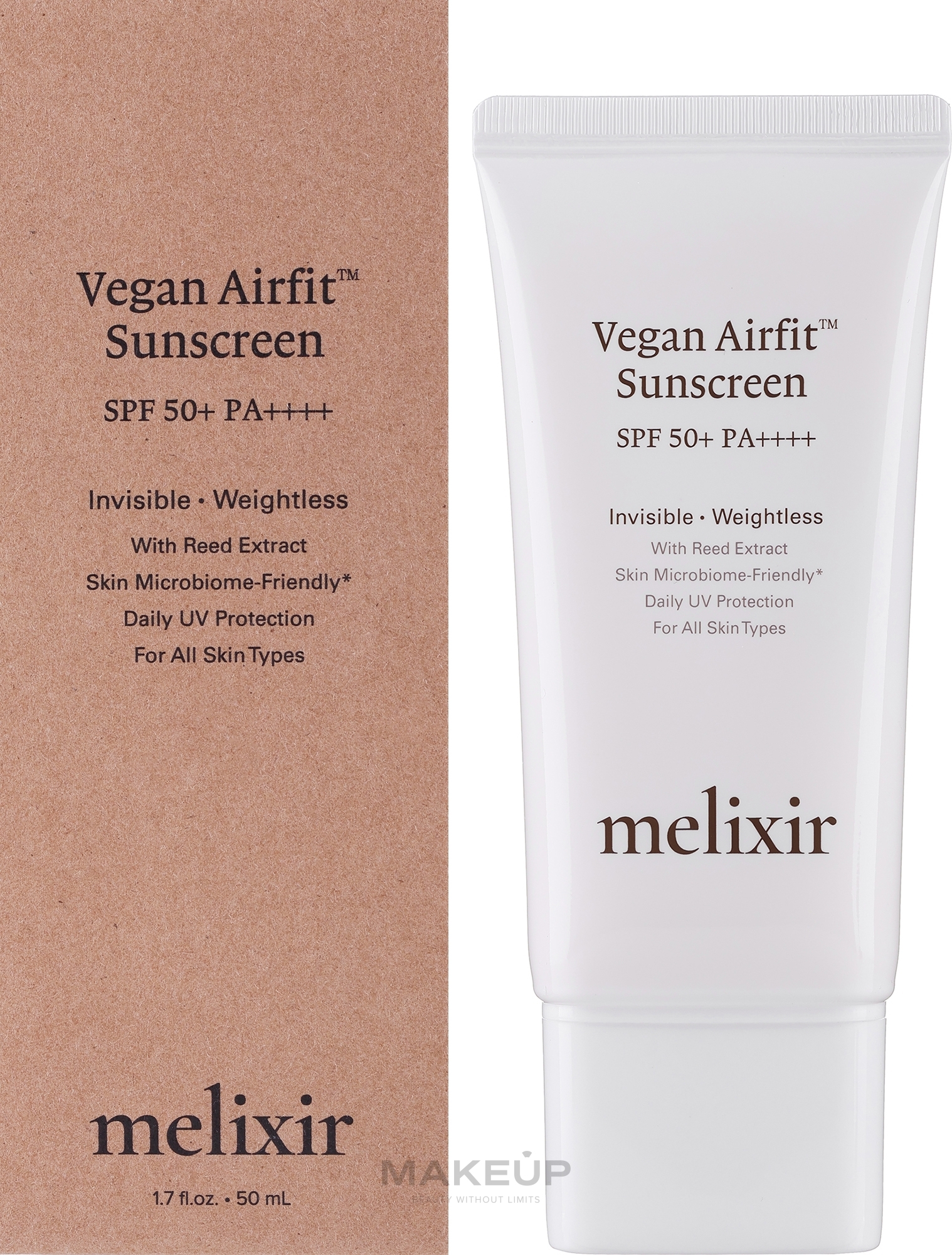 Sonnenschutzcreme Airfit mit Kohlextrakten - Melixir Kale Extracts Vegan Airfit Sunscreen SPF50+ PA++++ — Bild 50 ml