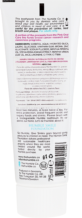 Natürliche Zahnpasta mit Erdbeere und Minze - The Humble Co. Natural Toothpaste Strawberry Mint — Bild N2