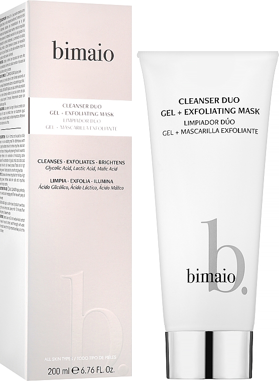Reinigungsgel für das Gesicht - Bimaio Cleanser Duo Gel+Exfoliating Mask — Bild N2