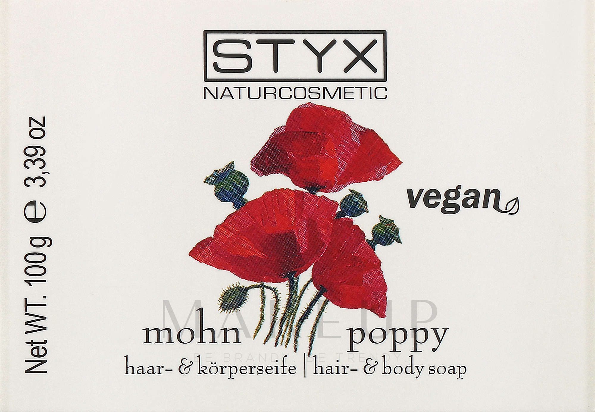 Seife für Haare und Körper mit Mohn - Styx Naturcosmetic Poppy Hair & Body Soap — Bild 100 g