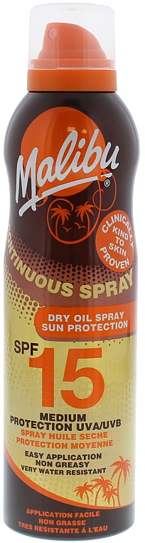 Sonnenschützendes trockenes Körperöl-Spray SPF 15 - Malibu Continuous Dry Oil Spray SPF 15 — Bild N1