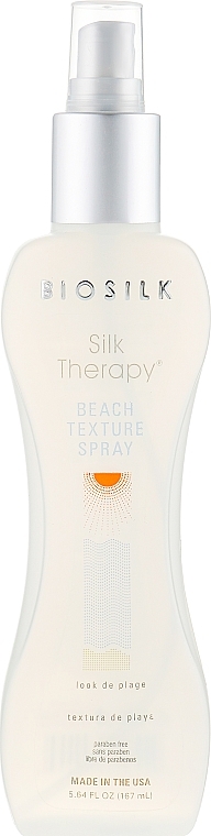 Haarstylingspray mit natürlicher Seide, Vitaminen, Kräutern und Textursalze für ideale Strandfriseur - Biosilk Style Beach Texture 