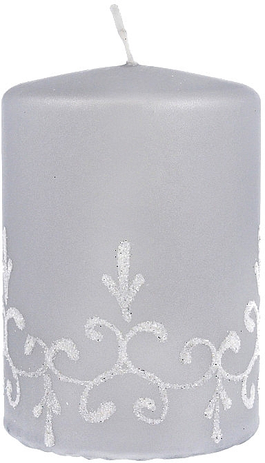 Dekorative Stumpenkerze Tiffany 7x10 cm silber - Artman Tiffany Candle — Bild N1
