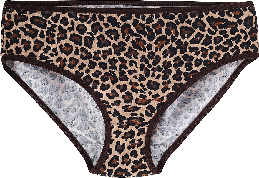 Bikini-Slip für Damen Figi braun mit Leopardenmuster - Moraj — Bild N1