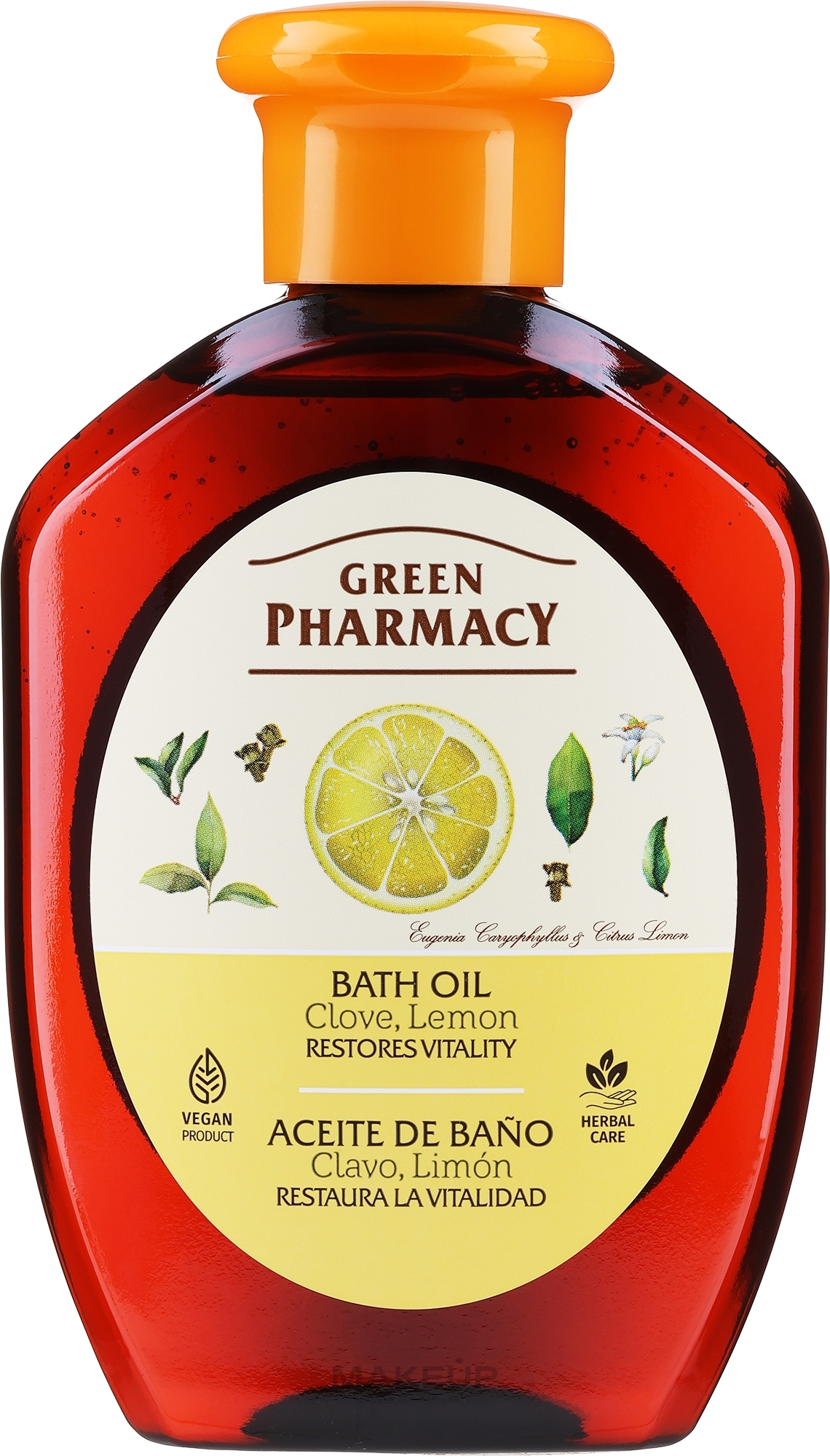 Badeöl mit Nelke und Zitrone - Green Pharmacy — Bild 250 ml