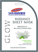 Tuchmaske für das Gesicht mit botanischer Basis - Palmer's Skin Success Glow Radiance Sheet Face Mask — Bild N1